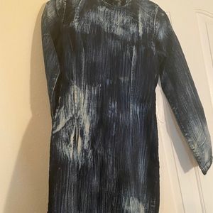 Denim backless dress